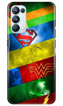 Superheros Logo Mobile Back Case for Oppo Reno5 Pro (Design - 251)
