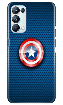 Captain America Shield Mobile Back Case for Oppo Reno5 Pro (Design - 253)