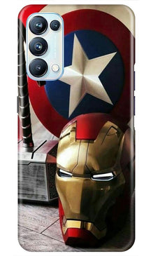Ironman Captain America Mobile Back Case for Oppo Reno5 Pro (Design - 254)