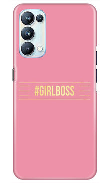 Girl Boss Pink Mobile Back Case for Oppo Reno5 Pro (Design - 263)