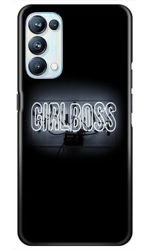 Girl Boss Black Mobile Back Case for Oppo Reno5 Pro (Design - 268)