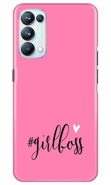 Girl Boss Pink Mobile Back Case for Oppo Reno5 Pro (Design - 269)