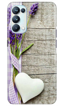 White Heart Mobile Back Case for Oppo Reno5 Pro (Design - 298)
