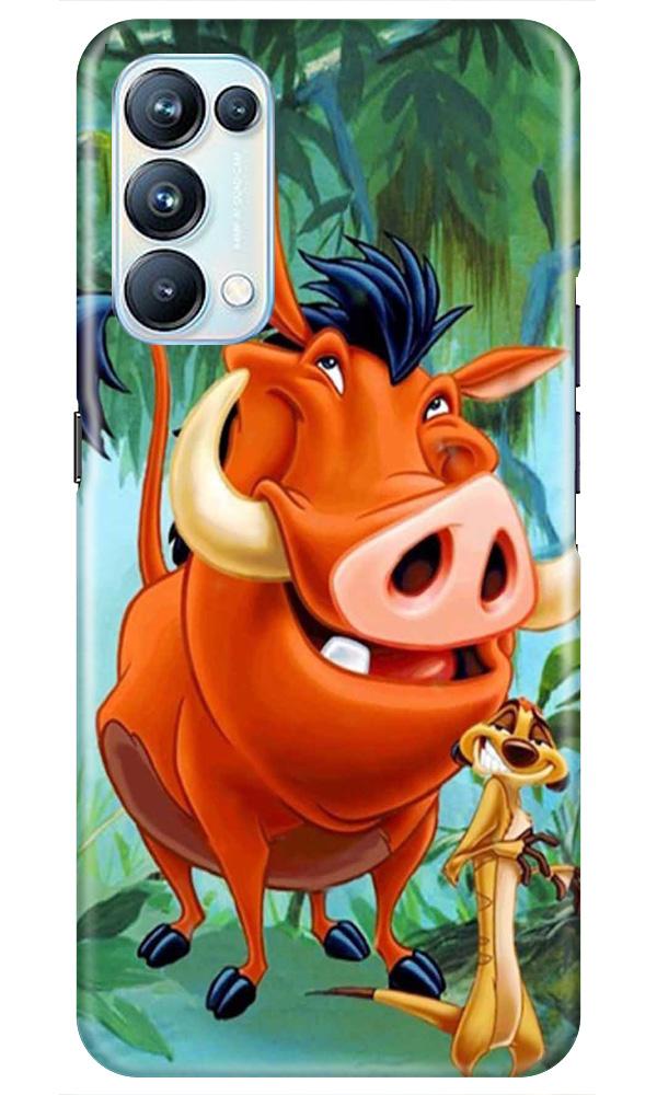 Timon and Pumbaa Mobile Back Case for Oppo Reno5 Pro (Design - 305)