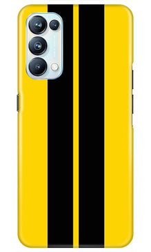 Black Yellow Pattern Mobile Back Case for Oppo Reno5 Pro (Design - 377)