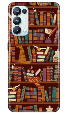 Book Shelf Mobile Back Case for Oppo Reno5 Pro (Design - 390)