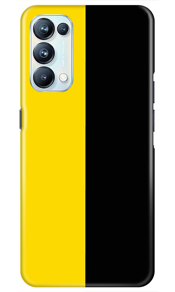 Black Yellow Pattern Mobile Back Case for Oppo Reno5 Pro (Design - 397)