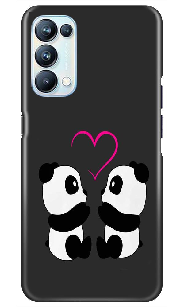 Panda Love Mobile Back Case for Oppo Reno5 Pro (Design - 398)