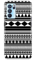 Black white Pattern Case for Oppo Reno6 5G
