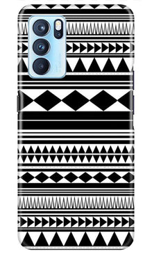 Black white Pattern Mobile Back Case for Oppo Reno6 5G (Design - 5)