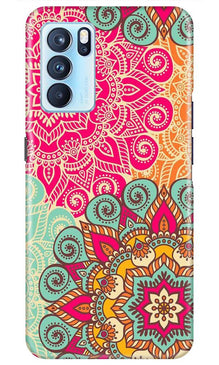 Rangoli art Mobile Back Case for Oppo Reno6 5G (Design - 6)
