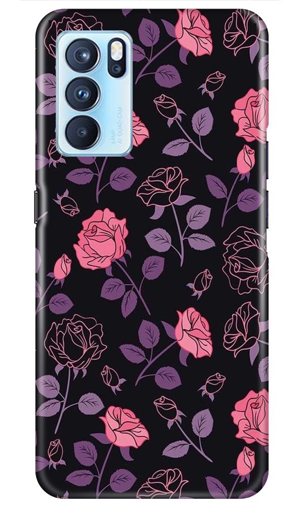 Rose Black Background Case for Oppo Reno6 5G