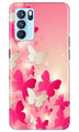 White Pick Butterflies Case for Oppo Reno6 Pro 5G