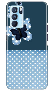 White dots Butterfly Mobile Back Case for Oppo Reno6 5G (Design - 31)