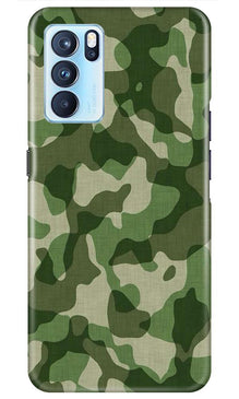 Army Camouflage Mobile Back Case for Oppo Reno6 5G  (Design - 106)