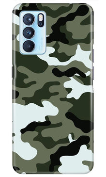 Army Camouflage Mobile Back Case for Oppo Reno6 Pro 5G  (Design - 108)