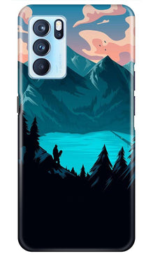 Mountains Mobile Back Case for Oppo Reno6 5G (Design - 186)