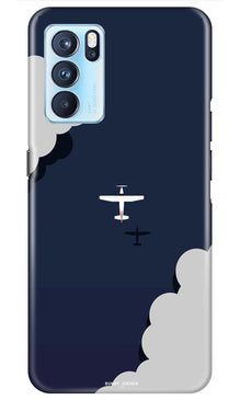 Clouds Plane Mobile Back Case for Oppo Reno6 5G (Design - 196)