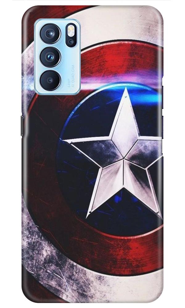 Captain America Shield Case for Oppo Reno6 Pro 5G (Design No. 250)