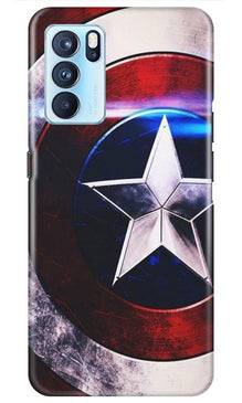 Captain America Shield Mobile Back Case for Oppo Reno6 5G (Design - 250)