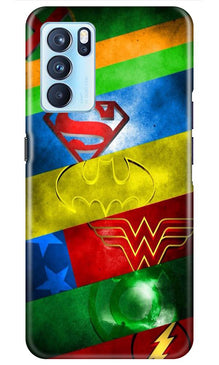 Superheros Logo Mobile Back Case for Oppo Reno6 Pro 5G (Design - 251)
