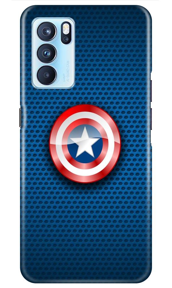 Captain America Shield Case for Oppo Reno6 5G (Design No. 253)