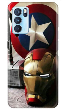 Ironman Captain America Mobile Back Case for Oppo Reno6 5G (Design - 254)