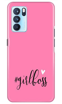 Girl Boss Pink Mobile Back Case for Oppo Reno6 5G (Design - 269)