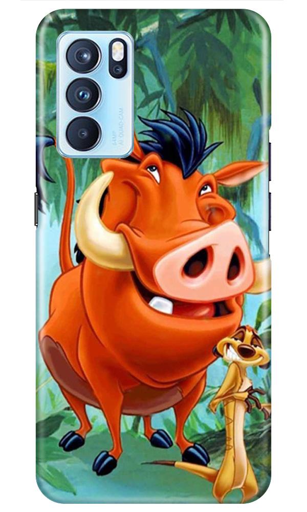 Timon and Pumbaa Mobile Back Case for Oppo Reno6 5G (Design - 305)