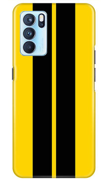 Black Yellow Pattern Mobile Back Case for Oppo Reno6 Pro 5G (Design - 377)