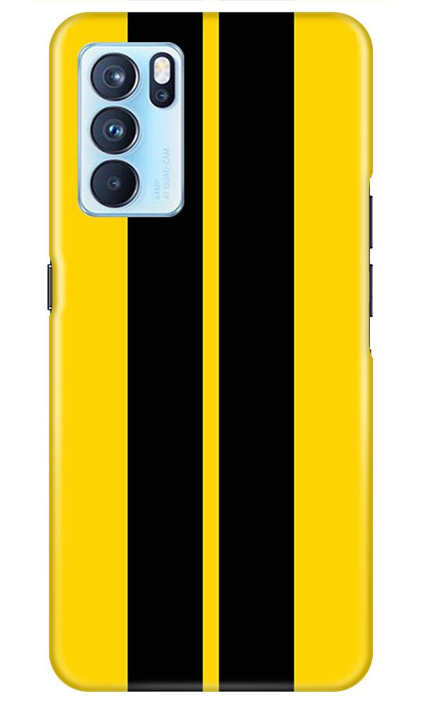 Black Yellow Pattern Mobile Back Case for Oppo Reno6 5G (Design - 377)
