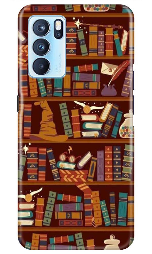 Book Shelf Mobile Back Case for Oppo Reno6 5G (Design - 390)