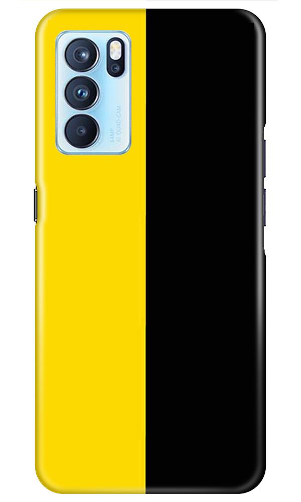 Black Yellow Pattern Mobile Back Case for Oppo Reno6 Pro 5G (Design - 397)