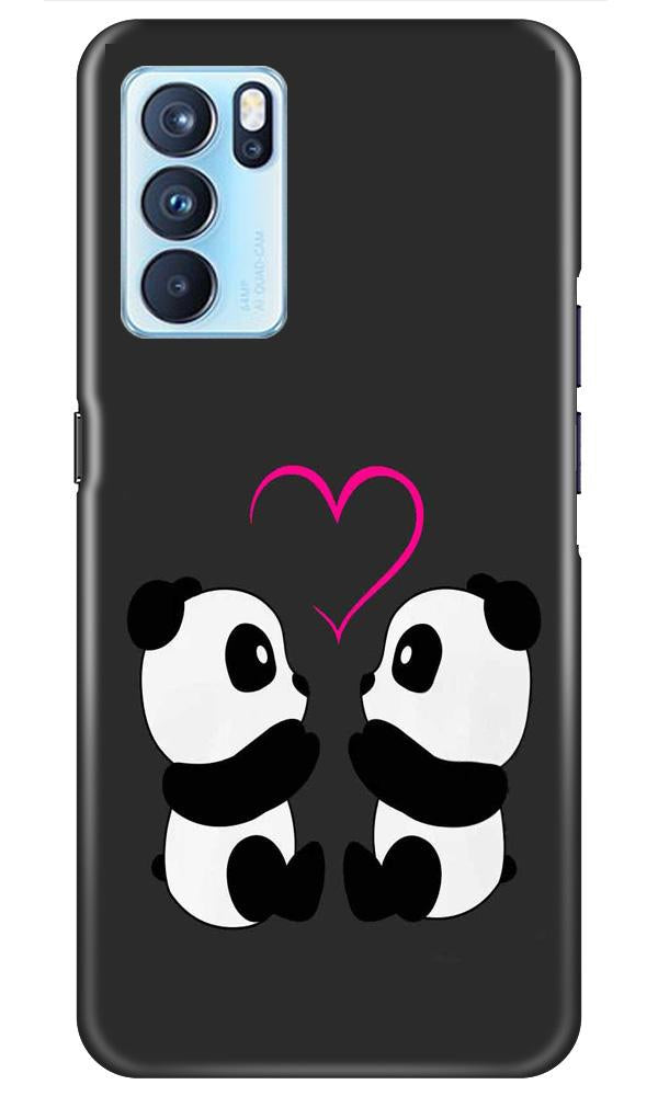 Panda Love Mobile Back Case for Oppo Reno6 5G (Design - 398)