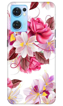 Beautiful flowers Mobile Back Case for Oppo Reno7 5G (Design - 23)