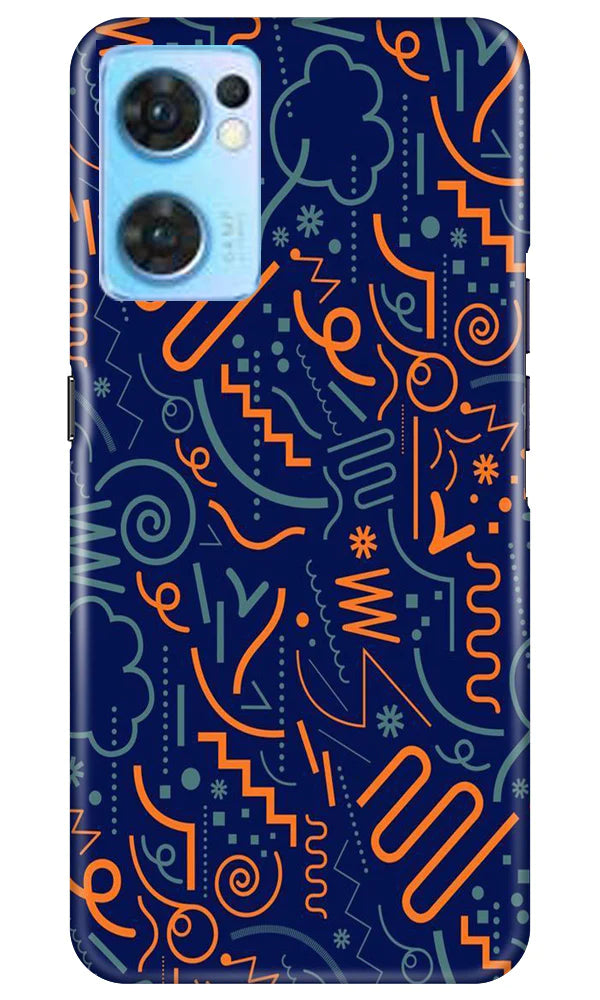 Line Art Baground Case for Oppo Reno7 5G