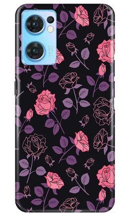 Rose Black Background Case for Oppo Reno7 5G