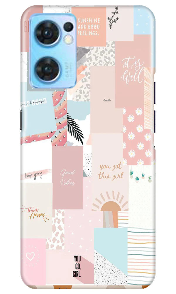 Shinny Blue Background Case for Oppo Reno7 5G