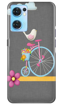 Sparron with cycle Mobile Back Case for Oppo Reno7 5G (Design - 34)