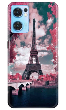Eiffel Tower Mobile Back Case for Oppo Reno7 5G  (Design - 101)