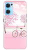 Pink Flowers Cycle Case for Oppo Reno7 5G  (Design - 102)
