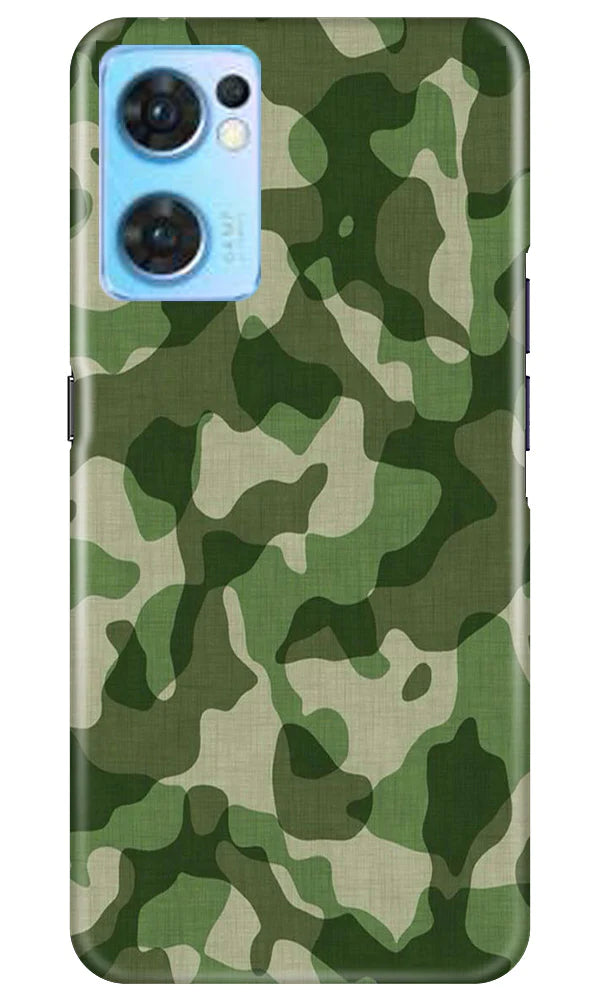 Army Camouflage Case for Oppo Reno7 5G  (Design - 106)