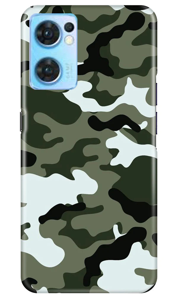 Army Camouflage Case for Oppo Reno7 5G  (Design - 108)