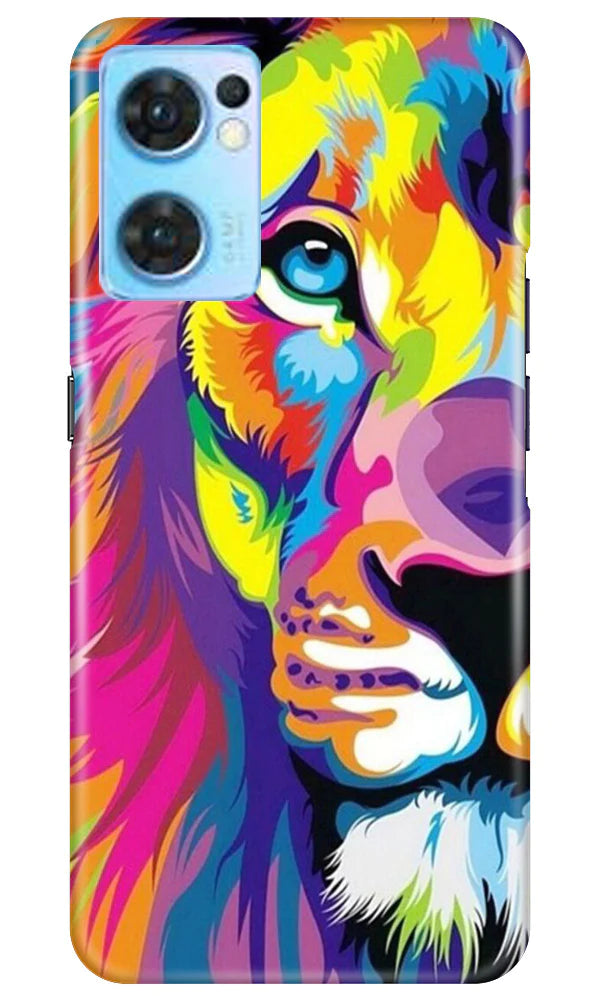 Colorful Lion Case for Oppo Reno7 5G  (Design - 110)