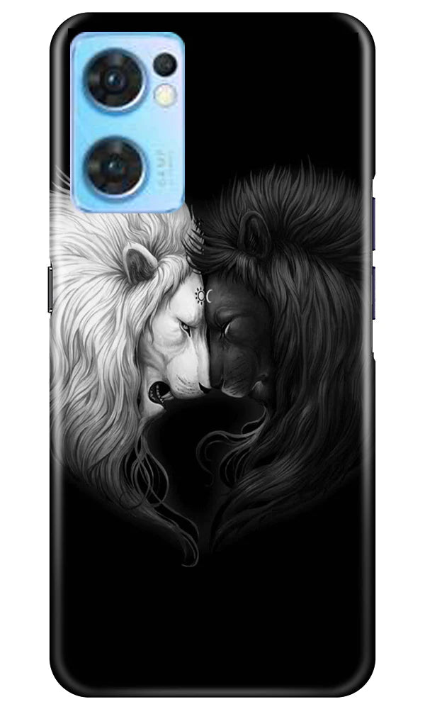 Dark White Lion Case for Oppo Reno7 5G  (Design - 140)
