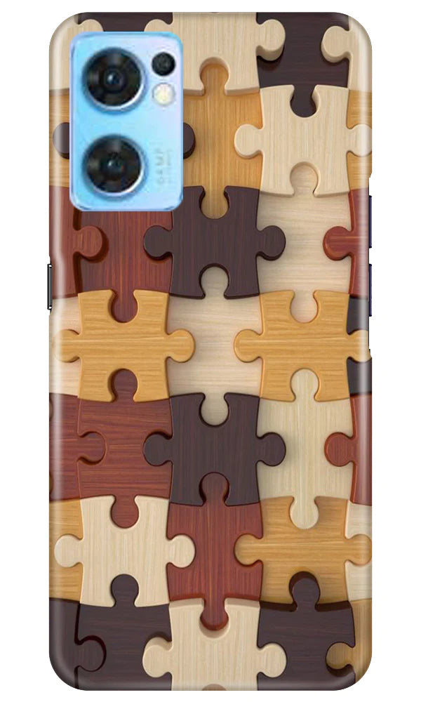 Puzzle Pattern Case for Oppo Reno7 5G (Design No. 186)