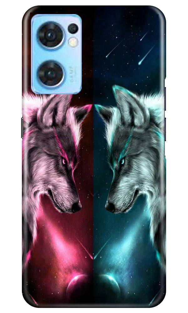 Wolf fight Case for Oppo Reno7 5G (Design No. 190)