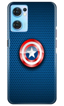 Captain America Shield Mobile Back Case for Oppo Reno7 5G (Design - 222)