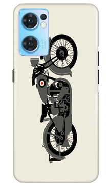 MotorCycle Mobile Back Case for Oppo Reno7 5G (Design - 228)