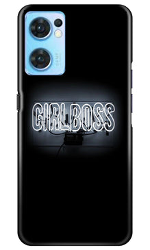 Girl Boss Black Mobile Back Case for Oppo Reno7 5G (Design - 237)